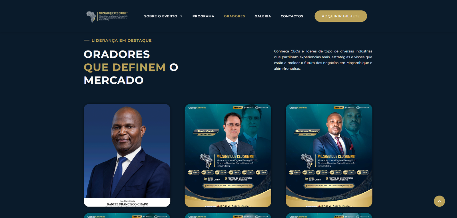 Página institucional do Mozambique CEO Summit